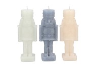 CANDLE FROSTY NUTCRACKER GREY MIX 7X7X20CM