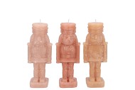 CANDLE FROSTY NUTCRACKER WARM SAND MIX 4X4X12CM