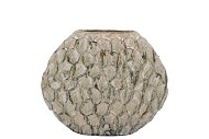 AGLIO JADA GREEN OVAL VASE ACTIVE GLAZE STRUCTURE 24X10X20CM