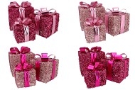 SPARKLE GIFTBOX FUCHSIA LED S/3 15X18/20X23/25X28CM