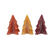 CANDLE FROSTY PINE TREE AUTUMN SPICES MIX 9X12CM ASS