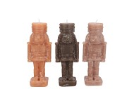 CANDLE FROSTY NUTCRACKER WOODS BROWN MIX 4X4X12CM