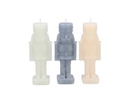 CANDLE FROSTY NUTCRACKER GREY MIX 4X4X12CM