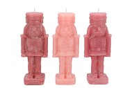 CANDLE FROSTY NUTCRACKER SWEETS PINK MIX 7X7X20CM