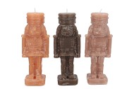 CANDLE FROSTY NUTCRACKER WOODS BROWN MIX 7X7X20CM