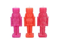 CANDLE FROSTY NUTCRACKER FUCHSIA MIX 6X6X16CM