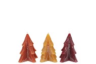 CANDLE FROSTY PINE TREE AUTUMN SPICES MIX 6X8CM ASS