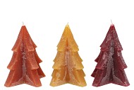 CANDLE FROSTY PINE TREE AUTUMN SPICES MIX 12X15CM ASS