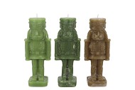 CANDLE FROSTY NUTCRACKER GREEN MIX 6X6X16CM