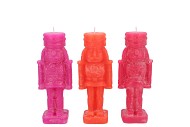 CANDLE FROSTY NUTCRACKER FUCHSIA MIX 4X4X12CM