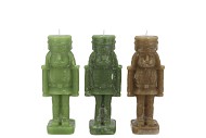 CANDLE FROSTY NUTCRACKER GREEN MIX 4X4X12CM