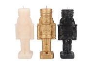 CANDLE FROSTY NUTCRACKER BLACK MIX 7X7X20CM