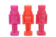 CANDLE FROSTY NUTCRACKER FUCHSIA MIX 7X7X20CM