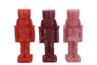 CANDLE FROSTY NUTCRACKER RED MIX 7X7X20CM