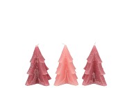 CANDLE FROSTY PINE TREE SWEETS PINK MIX 6X8CM ASS