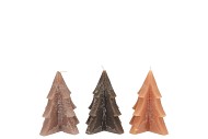 CANDLE FROSTY PINE TREE WOODS BROWN MIX 6X8CM ASS