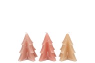 CANDLE FROSTY PINE TREE WARM SAND MIX 6X8CM ASS