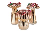 BIRD MUSHROOM VASE METALIC GOLD ASS 18X18X31CM NM