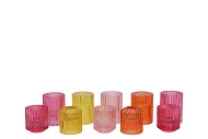 BICOLORE DUTCH ORANGE MIX CANDLE H ASS SET OF 2 6X7CM