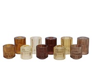 BICOLORE NATURAL BROWN MIX CANDLE H ASS SET OF 2 6X7CM NM