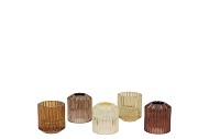 BICOLORE NATURAL BROWN MIX CANDLE H ASS SET OF 2 6X7CM