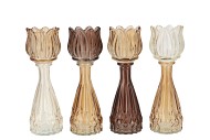 BICOLORE NATURAL BROWN MIX TULIP VASE ASS 7X22CM