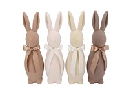 EASTER FLOCK NATURAL BROWN BUNNY BOW ASS 14X14X42CM