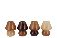 BICOLORE NATURAL BROWN MIX LED MUSHROOM ASS 12X15CM