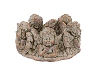 CONCRETE SAINT ANGEL WREATH GOLD POT 23X23X11CM