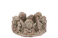 CONCRETE SAINT ANGEL WREATH GOLD POT 20X20X12CM