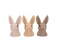 EASTER RABBIT HEAD NATURAL BROWN MIX ASS 12X10X19CM