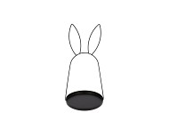 RABBIT METAL EAR STAND WITH COASTER 40X18CM