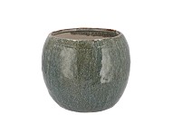 IRON STONE BLUE BALL POT 16X16X12CM NM