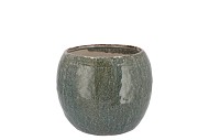 IRON STONE BLUE BALL POT 14X14X10CM NM