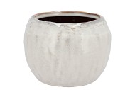 IRON STONE WHITE BALL POT 20X20X16CM NM