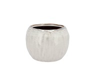 IRON STONE WHITE BALL POT 14X14X10CM NM