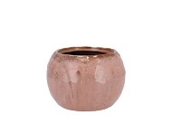 IRON STONE OLD PINK BALL POT 14X14X10CM NM