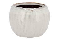 IRON STONE WHITE BALL POT 24X24X16CM NM