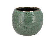 IRON STONE GREEN BALL POT 18X18X14CM NM