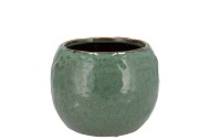 IRON STONE GREEN BALL POT 16X16X12CM NM