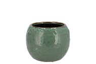 IRON STONE GREEN BALL POT 14X14X10CM NM