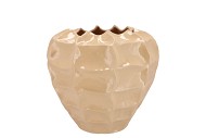 LIMA BEIGE VASE CARVE 27X27X23CM NM