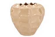 LIMA BEIGE VASE CARVE 36X36X33CM NM