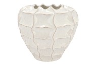 LIMA WHITE VASE CARVE 36X36X33CM NM