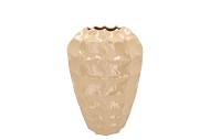 LIMA BEIGE VASE LONG CARVE 22X22X29CM NM