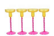 JULES DUTCH PINK CANDLE HOLDER ASS 9X22CM