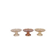 DAYAH WARM SAND MIX GLASS PLATE ON FOOT 15X8CM ASS P/1 NM