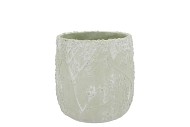 ALASKA GYPSY GREEN WHITEWASH POT 14X14X13CM NM
