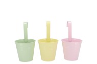 ZINC DREAMY PASTEL MIX BUCKET HANGING ASS 14X13X10CM NM
