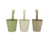 ZINC SUMMER GREEN MIX BUCKET HANGING ASS 14X13X10CM NM